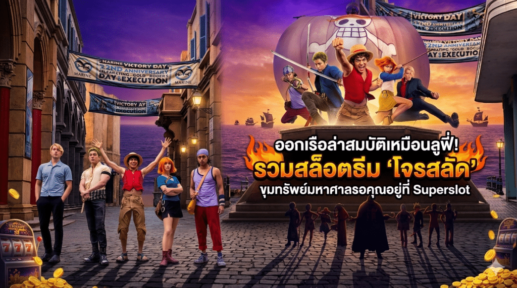 ออกเรือล่าสมบัติเหมือนลูฟี่! รวมสล็อตธีม 'โจรสลัด' ขุมทรัพย์มหาศาลรอคุณอยู่ที่ Superslot